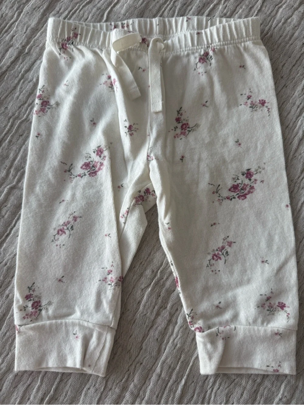 GAP Cream Joggers with Pink Floral Print